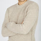 IrelandsEye Knitwear Crosshaven Ribbed Crew Neck Sweater Stone Marl