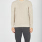 IrelandsEye Knitwear Crosshaven Ribbed Crew Neck Sweater Stone Marl