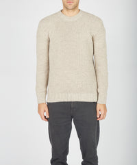 The Crosshaven Merino Ribbed Crew Neck Sweater Stone Marl