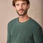 IrelandsEye Knitwear Crosshaven Ribbed Crew Neck Sweater Fern Marl