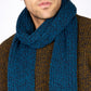 IrelandsEye Knitwear Ribbed Merino Scarf Petrol Marl