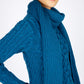 IrelandsEye Knitwear Ribbed Merino Scarf Sapphire Marl