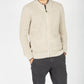 IrelandsEye Knitwear Rockbrook Zipped Ribbed Cardigan Stone Marl