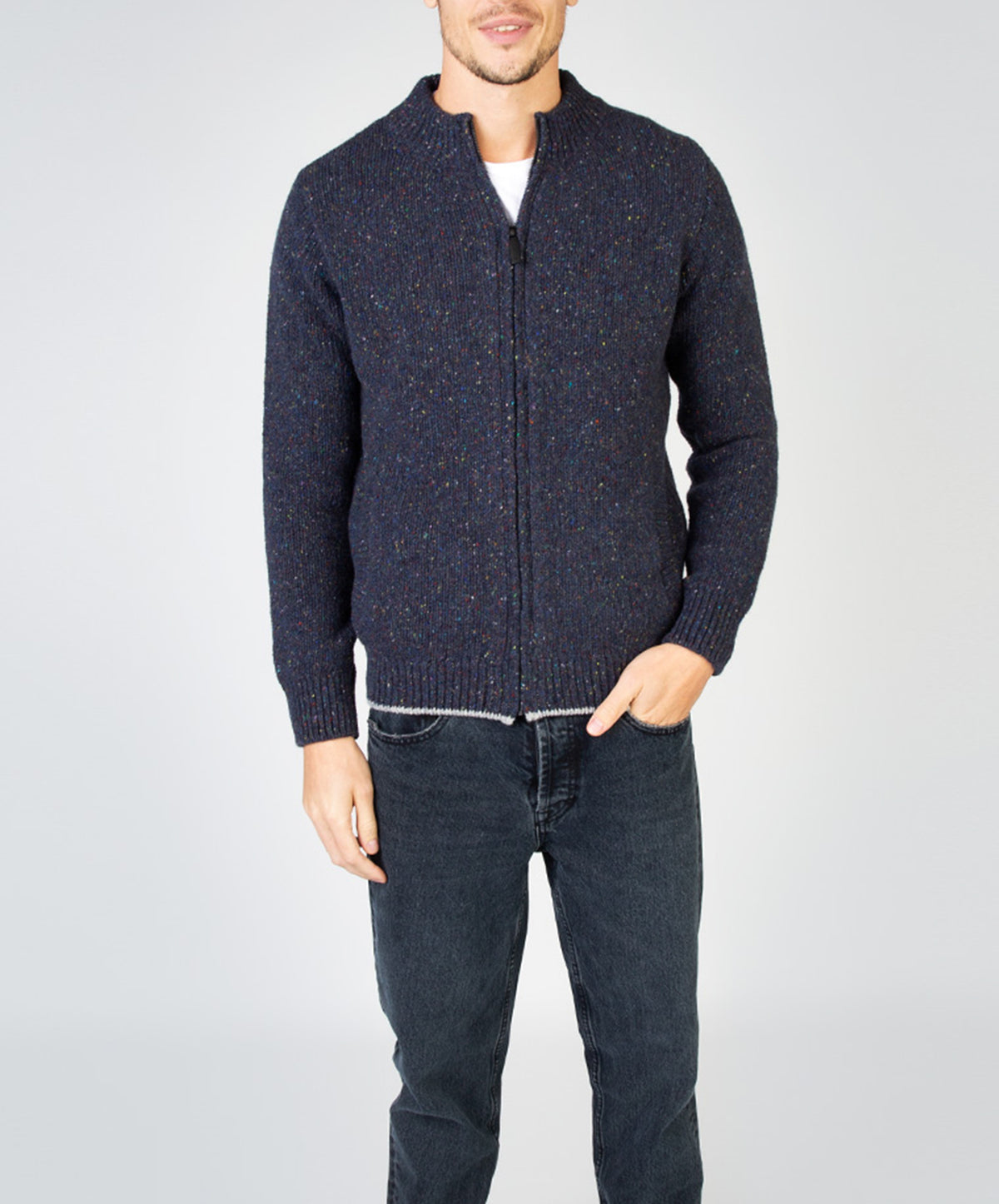IrelandsEye Knitwear Tramore Jersey Cardigan Navy