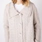IrelandsEye Knitwear Women's Willow Aran A Line Buttoned Coat in Silver Marl