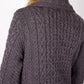 IrelandsEye Knitwear Women's Willow Aran A Line Buttoned Coat in Steel Marl