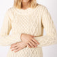 IrelandsEye Knitwear Spindle Aran Cable Neck Sweater Natural