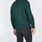 IrelandsEye Knitwear Fearnóg Aran Crew Neck Sweater in Evergreen Merino