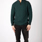 IrelandsEye Knitwear Dris Aran Zip Neck Sweater in Evergreen