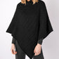 IrelandsEye Knitwear Elm Patchwork Poncho Dark Night 