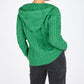 IrelandsEye Knitwear Ash Aran Zipped Hooded Jacket Green Marl