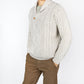 IrelandsEye Knitwear Dair Aran Shawl Collar Sweater in Silver Marl Merino