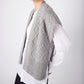 IrelandsEye Knitwear Women's Knitted 'Nettle' Diamond Pattern Vest in Pearl Grey