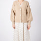 IrelandsEye Knitwear Women's Knitted 'Thistle' Cable Knit Sleeves Cardigan Seashell