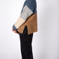 IrelandsEye Knitwear Women's Knitted 'Iris' Contrast Panel Funnel Neck Sweater Seaspray Biscuit