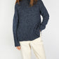 IrelandsEye Knitwear IrelandsEye Knitwear ‘Iris’ Funnel Neck Sweater Dark Denim