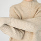 IrelandsEye ‘Iris’ Contrast Panel Funnel Neck Sweater Seashell