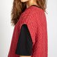 IrelandsEye Knitwear Fennel Oversized Aran Sweater Vest Coral