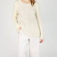 IrelandsEye Knitwear Primose A-Line Cable Round Neck Sweater Natural