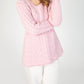 IrelandsEye Knitwear Primose A-Line Cable Round Neck Sweater Pale Pink