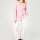 IrelandsEye Knitwear Primose A-Line Cable Round Neck Sweater Pale Pink