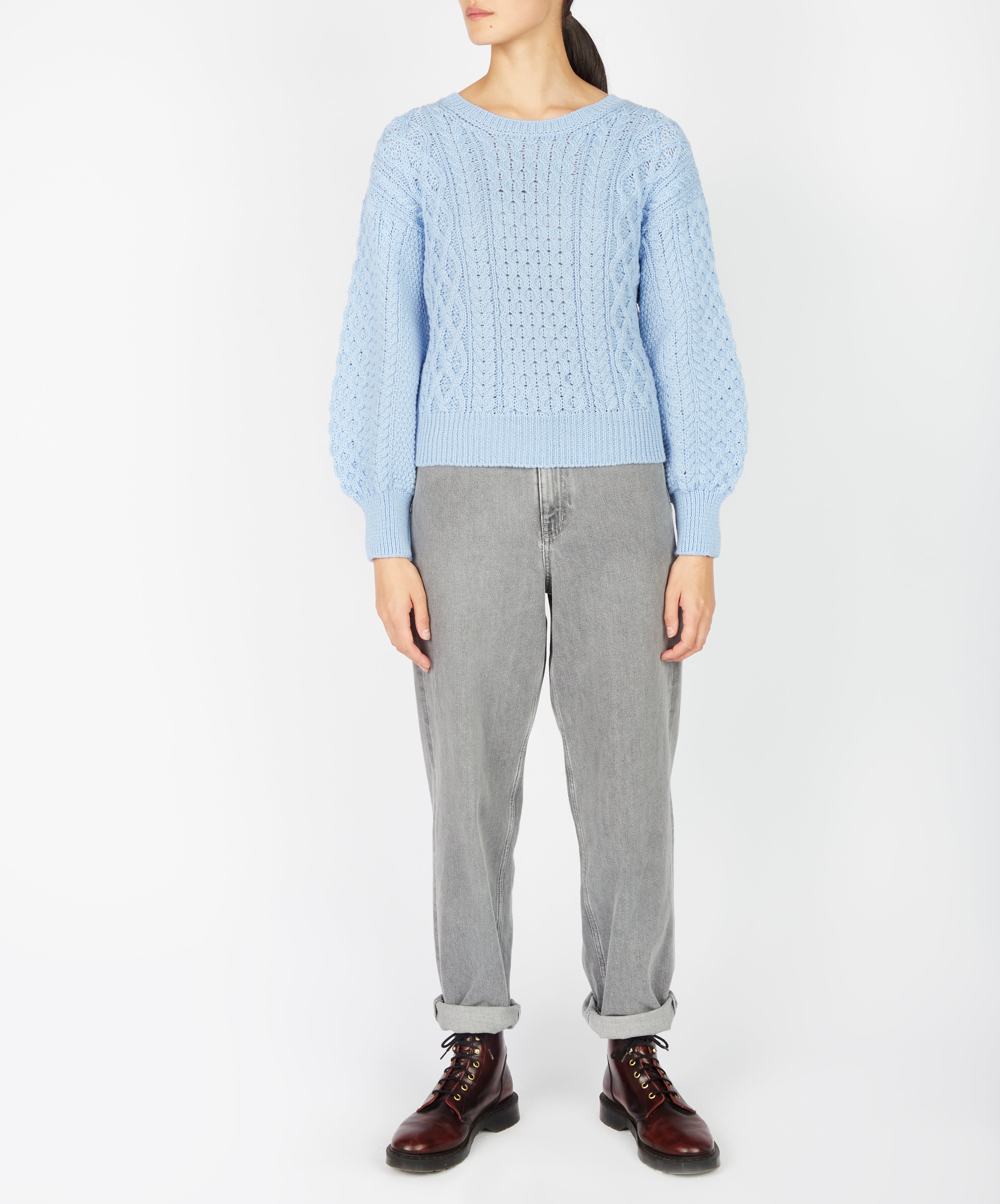 ENFOLD Aran Pattern Volume Sleeve ニット IMG_2866.jpg?v=1758023754&