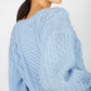 IrelandsEye Knitwear Honeysuckle Cropped Aran Sweater Morning Sky