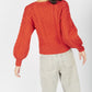 IrelandsEye Knitwear Honeysuckle Cropped Aran Sweater Orange Marl