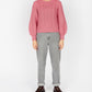 IrelandsEye Knitwear Honeysuckle Cropped Aran Sweater Rosa Pink