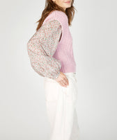 Womens Sweetpea V-Neck Diamond Vest - Pale Pink - IrelandsEye Knitwear