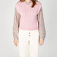IrelandsEye Knitwear Pansy V-Neck Aran Vest Pale Pink