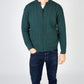 IrelandsEye Knitwear Aran Textured Zipped Cardigan Evergreen