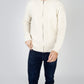 IrelandsEye Knitwear Aran Textured Zipped Cardigan Natural