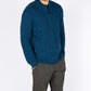 IrelandsEye Knitwear Aran Textured Zipped Cardigan Petrol Marl