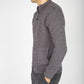 IrelandsEye Knitwear Aran Textured Zipped Cardigan Steel Marl