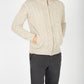 IrelandsEye Knitwear Aran Textured Zipped Cardigan Stone Marl