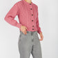 IrelandsEye Knitwear Clover Cropped Aran Cardigan Rosa Pink