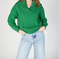 IrelandsEye Knitwear Aster Shawl Collar Oversized Sweater Green Marl