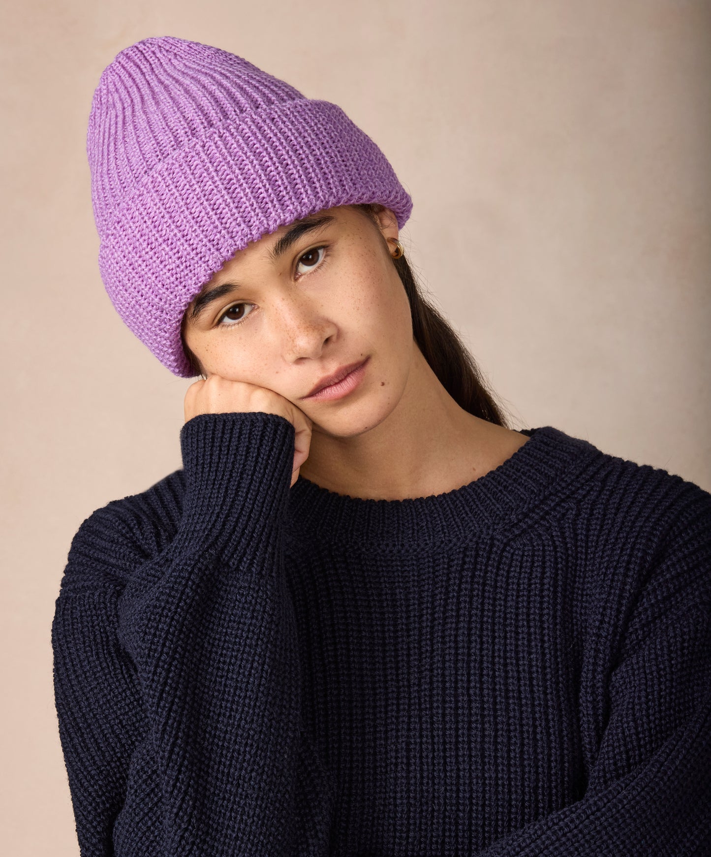 IrelandsEye Knitwear Zinnia Chunky Knit Hat Lilac Marl