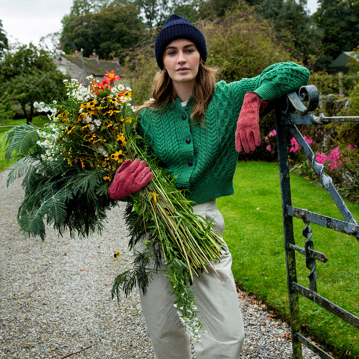 ZINNIA HAT NAVY CLOVER CROPPED Green Marl 