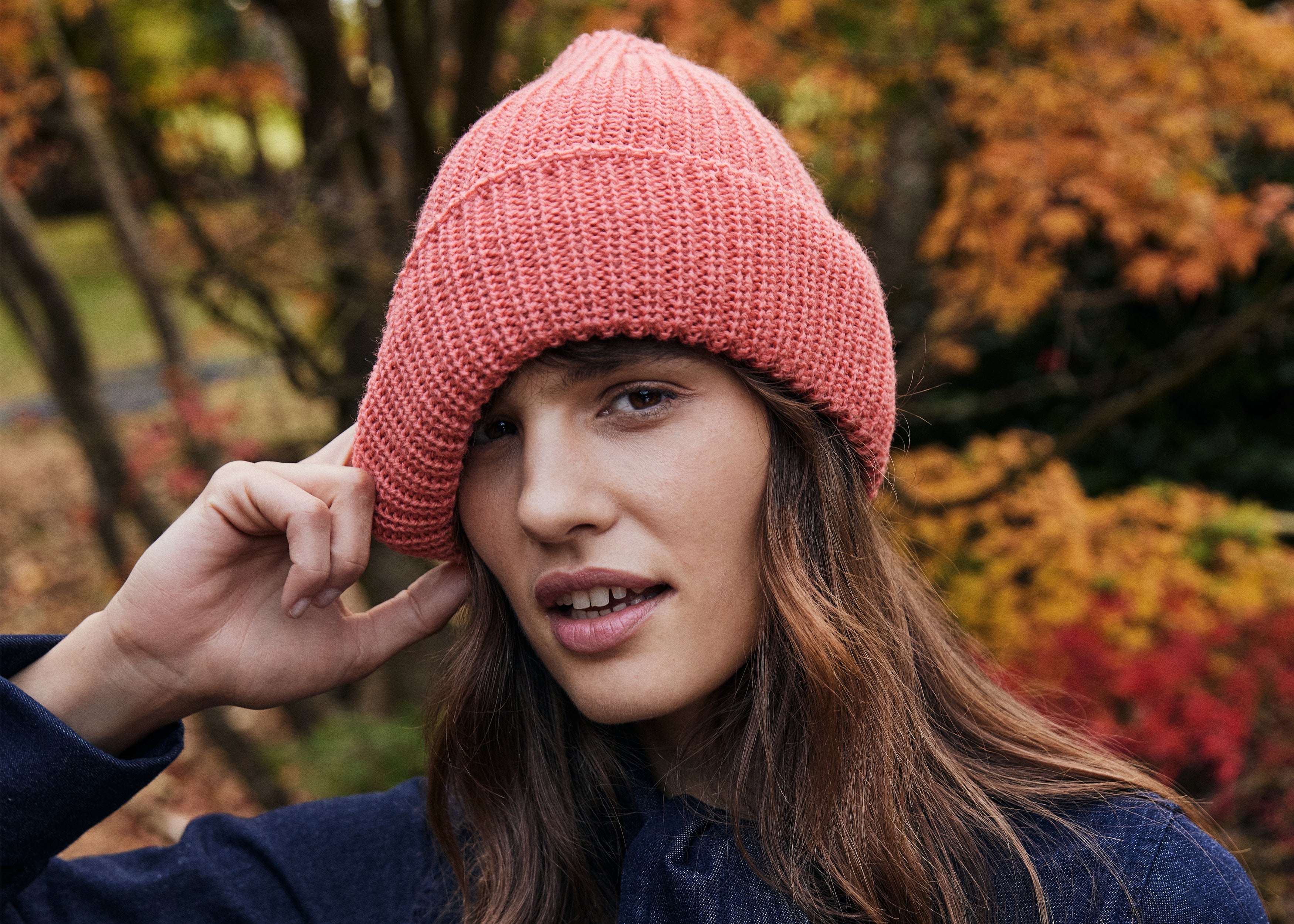 Zinnia Chunky Knit Hat Salmon IrelandsEye Knitwear