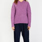 IrelandsEye Knitwear Mill Lane Cable V-Neck Sweater Orchid