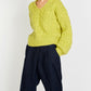 IrelandsEye Knitwear Hapenny Horseshoe Sweater Chartreuse