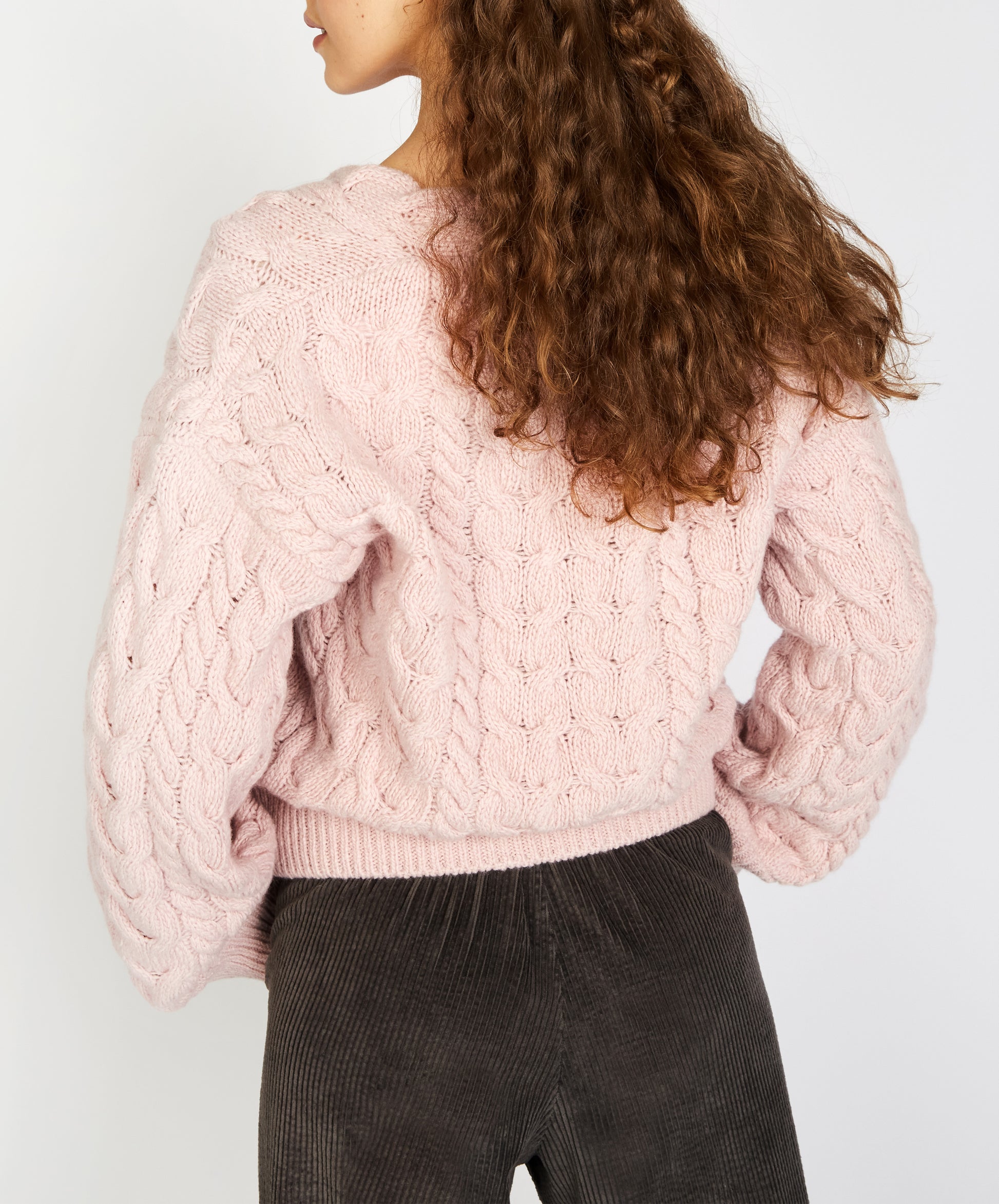 IrelandsEye Knitwear Hapenny Horseshoe Sweater Pink Mist