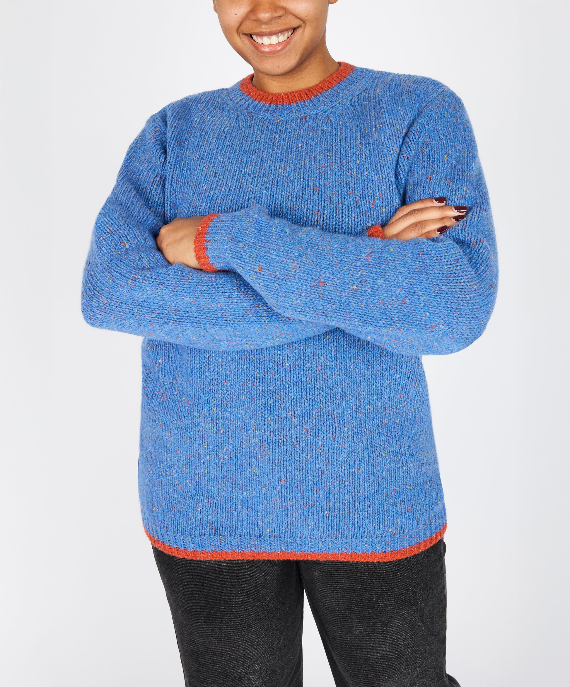 IrelandsEye Knitwear Slaney Crew Neck Sweater in Marina