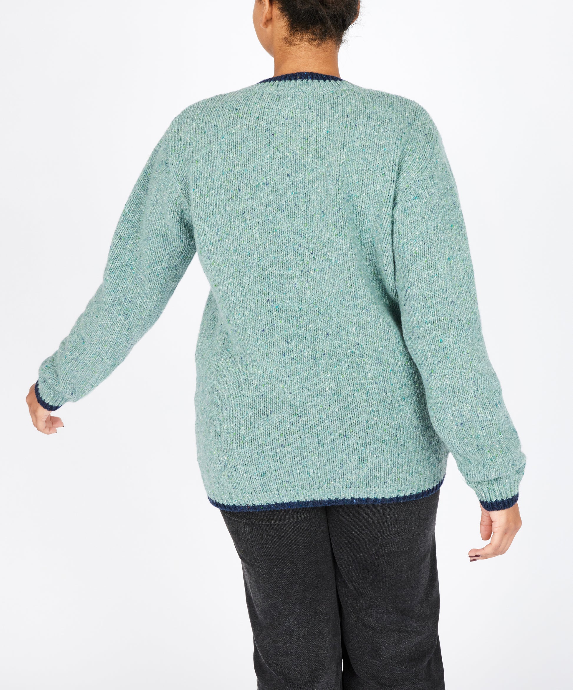 IrelandsEye Knitwear Slaney Crew Neck Sweater in Ocean Mist