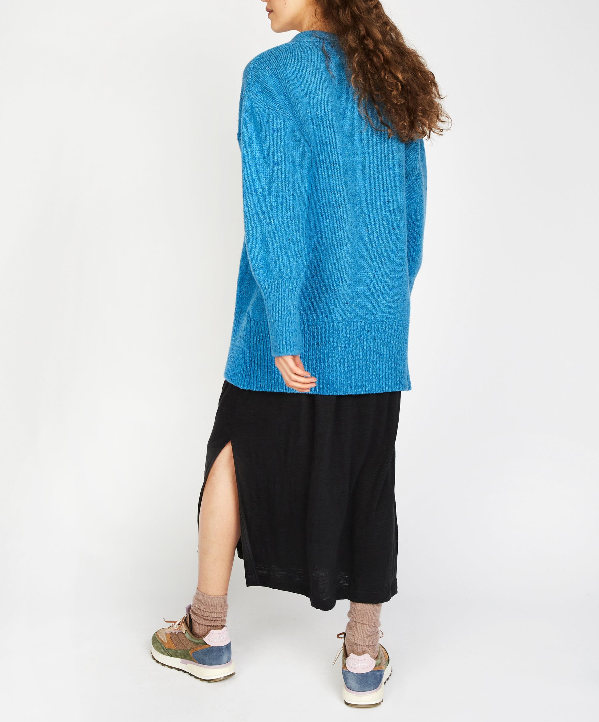 IrelandsEye Knitwear Cumberland Oversized Cardigan in Forget-Me-Not Blue