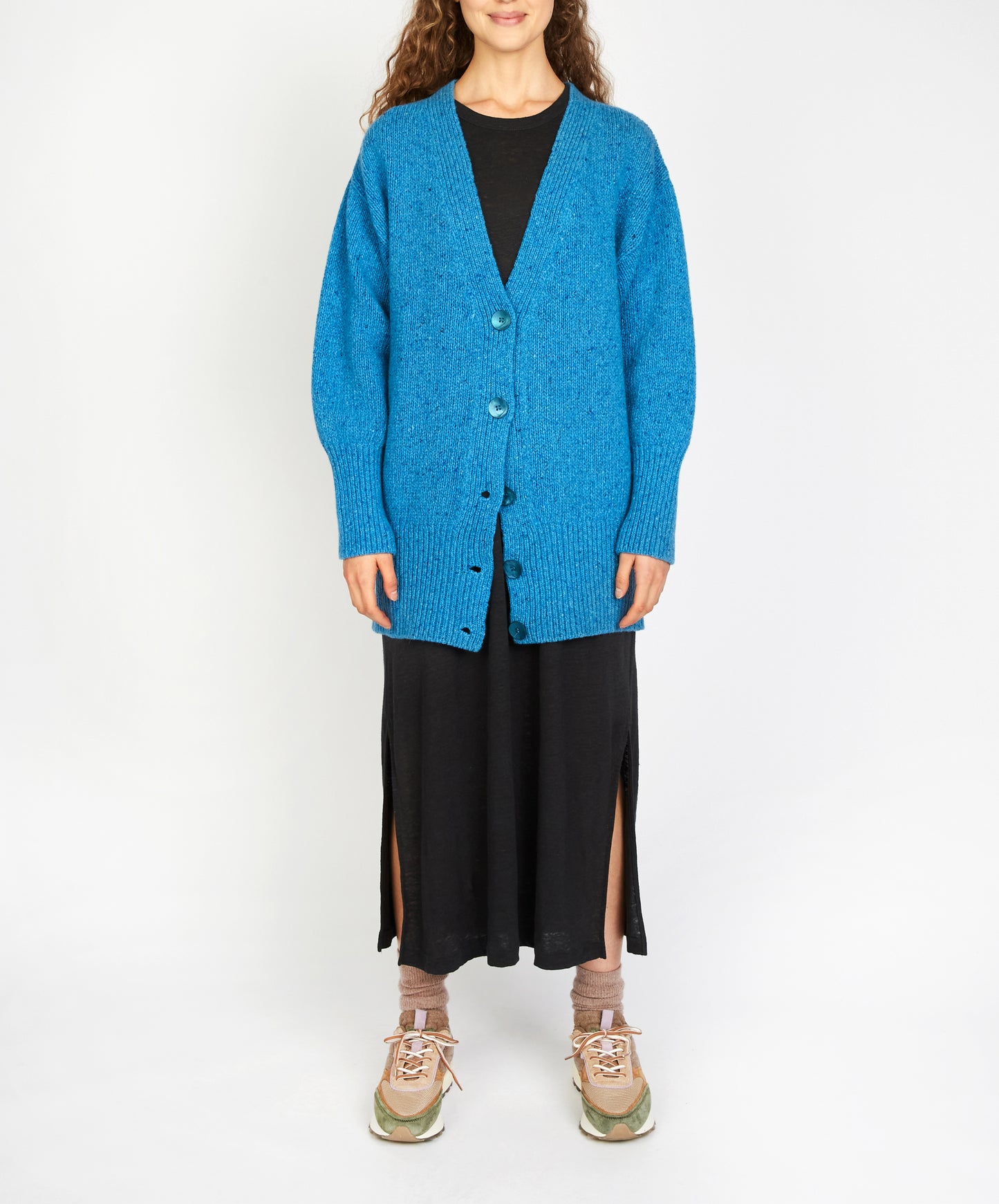 IrelandsEye Knitwear Cumberland Oversized Cardigan in Forget-Me-Not Blue