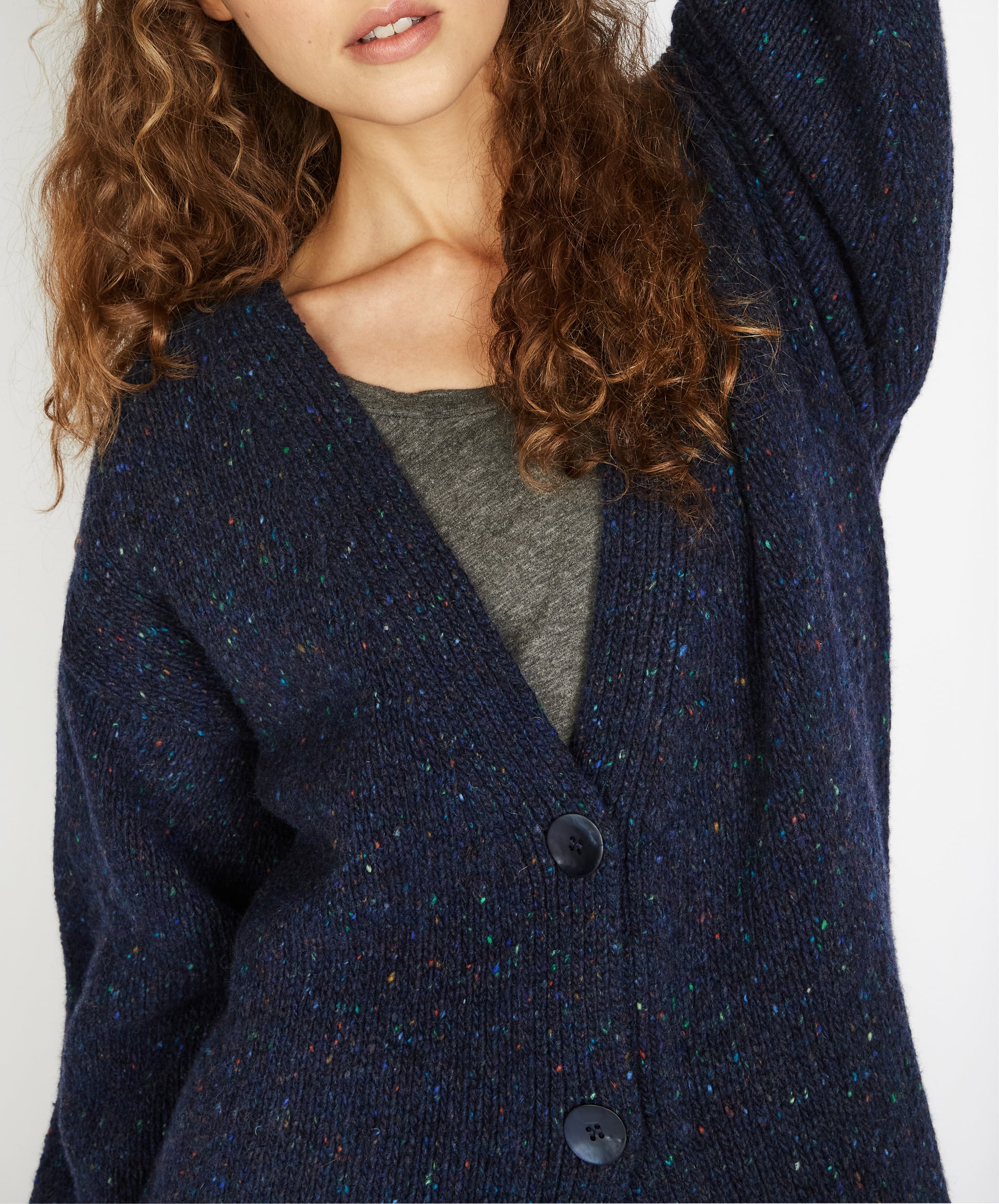 IrelandsEye Knitwear Cumberland Oversized Cardigan in Rich Navy