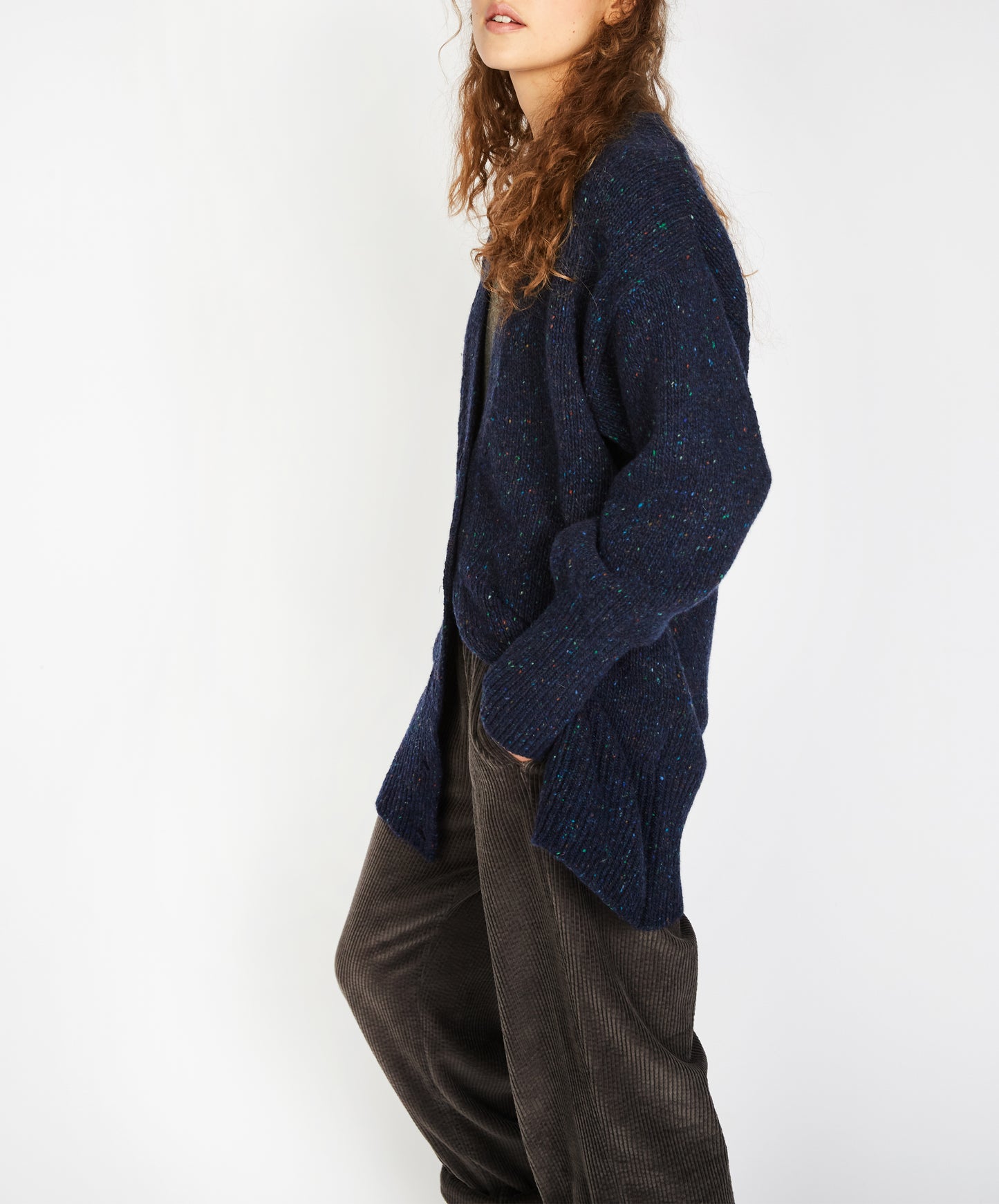 IrelandsEye Knitwear Cumberland Oversized Cardigan in Rich Navy